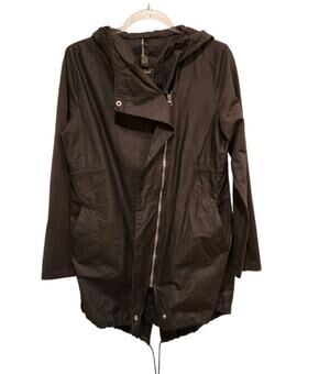 Mondetta Black Dark Grey Travel Hooded Zip Convertible Jacket Women's Medium